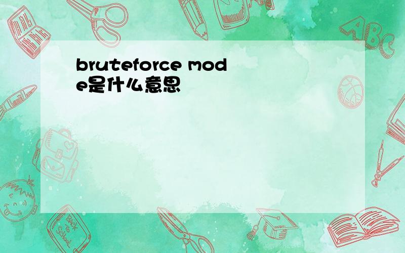 bruteforce mode是什么意思