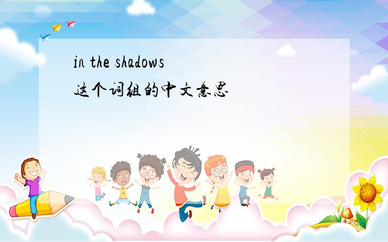 in the shadows这个词组的中文意思