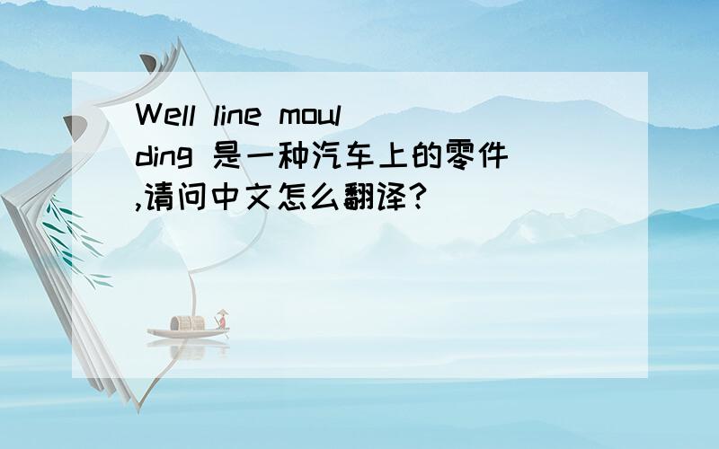 Well line moulding 是一种汽车上的零件,请问中文怎么翻译?