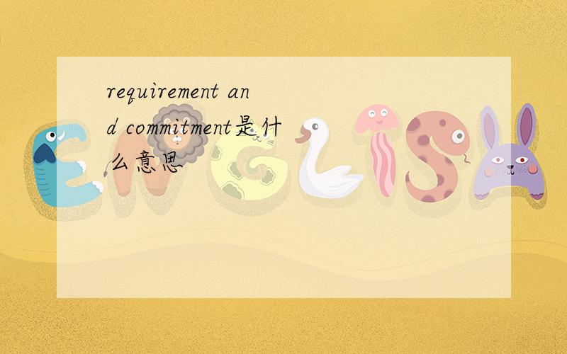 requirement and commitment是什么意思
