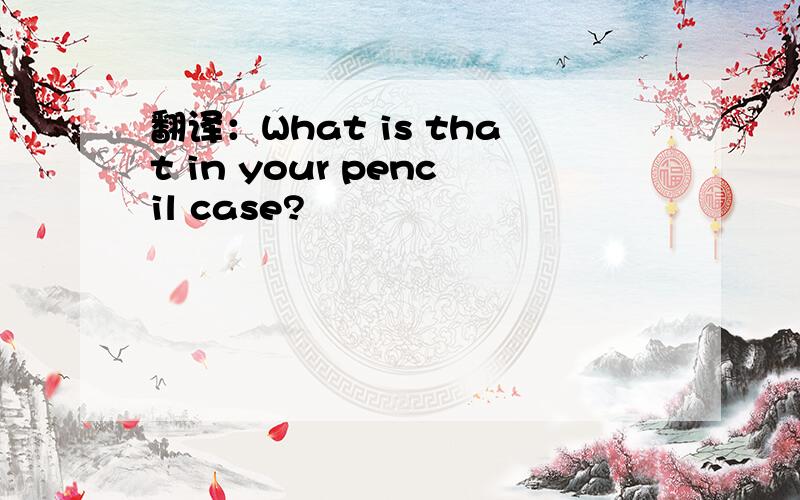 翻译：What is that in your pencil case?