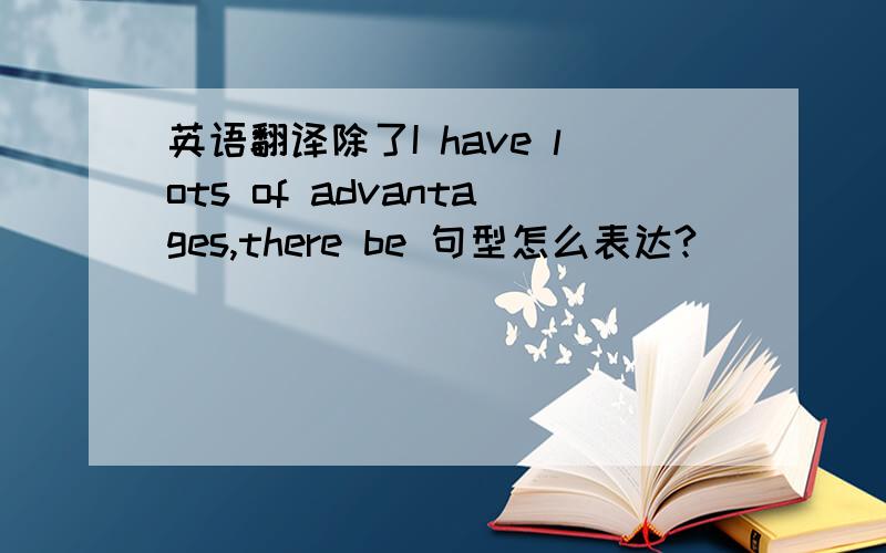 英语翻译除了I have lots of advantages,there be 句型怎么表达?