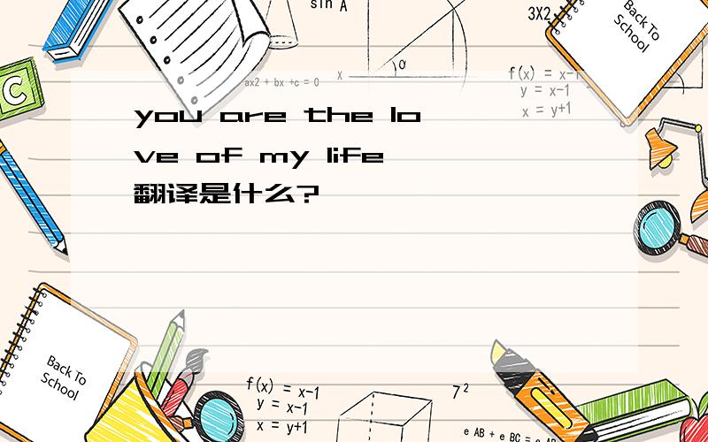 you are the love of my life 翻译是什么?