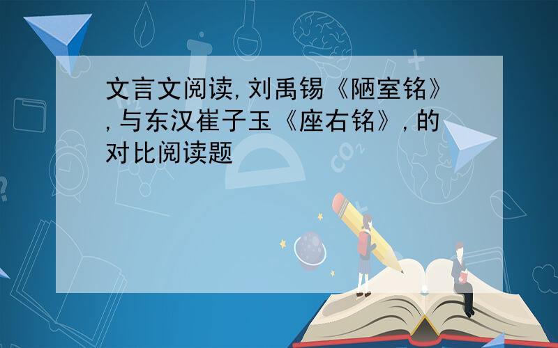 文言文阅读,刘禹锡《陋室铭》,与东汉崔子玉《座右铭》,的对比阅读题