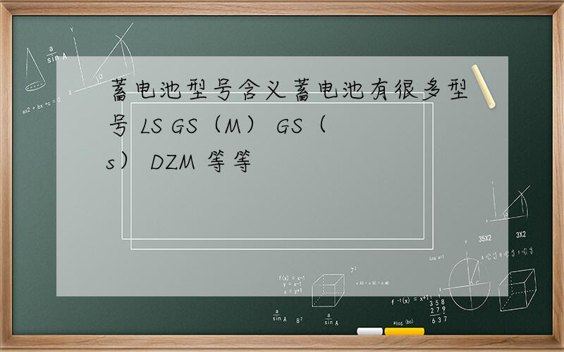 蓄电池型号含义蓄电池有很多型号 LS GS（M） GS（s） DZM 等等