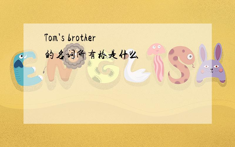 Tom's brother 的名词所有格是什么
