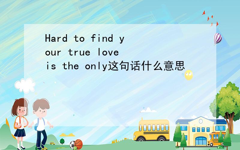 Hard to find your true love is the only这句话什么意思