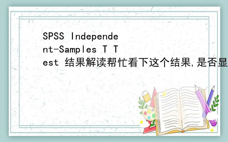SPSS Independent-Samples T Test 结果解读帮忙看下这个结果,是否显著.