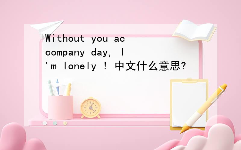 Without you accompany day, I'm lonely ! 中文什么意思?