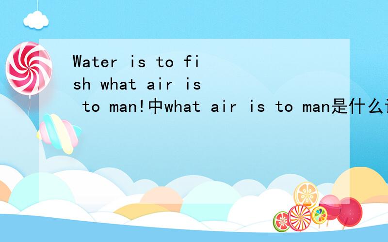 Water is to fish what air is to man!中what air is to man是什么语法功能?