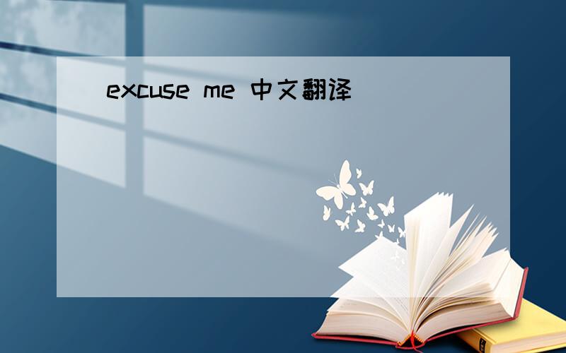 excuse me 中文翻译