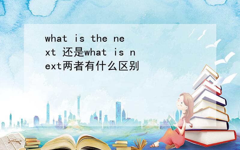 what is the next 还是what is next两者有什么区别