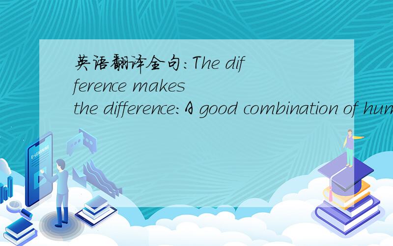 英语翻译全句：The difference makes the difference:A good combination of human and technical or soft and hard factors is necessary.
