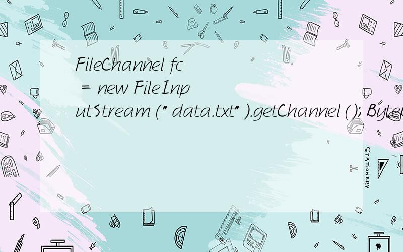 FileChannel fc = new FileInputStream(
