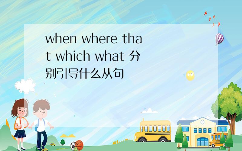 when where that which what 分别引导什么从句