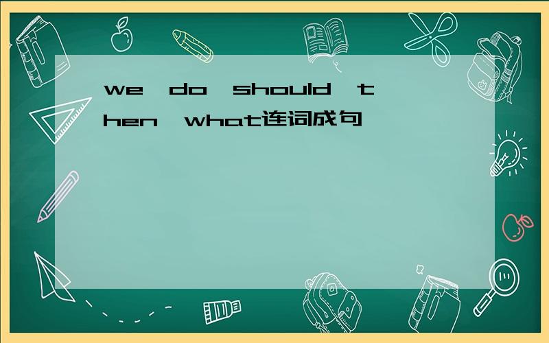we,do,should,then,what连词成句