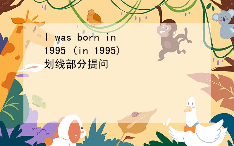 I was born in 1995 (in 1995)划线部分提问