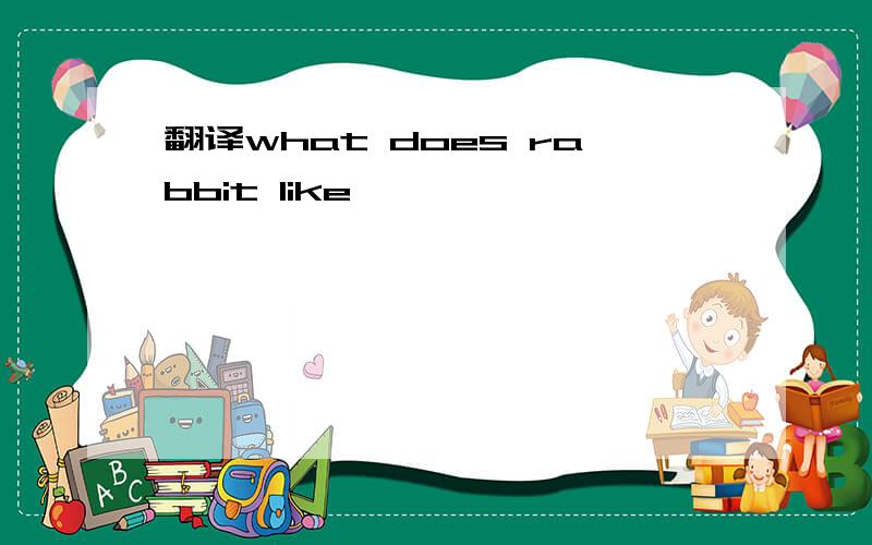 翻译what does rabbit like