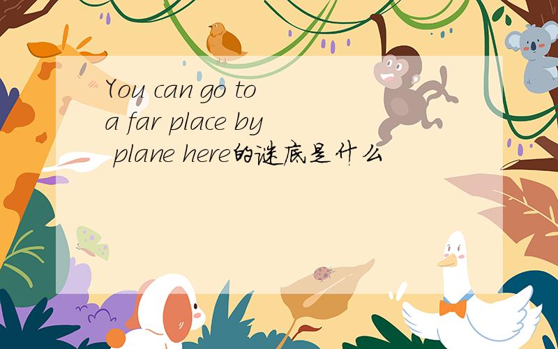 You can go to a far place by plane here的谜底是什么