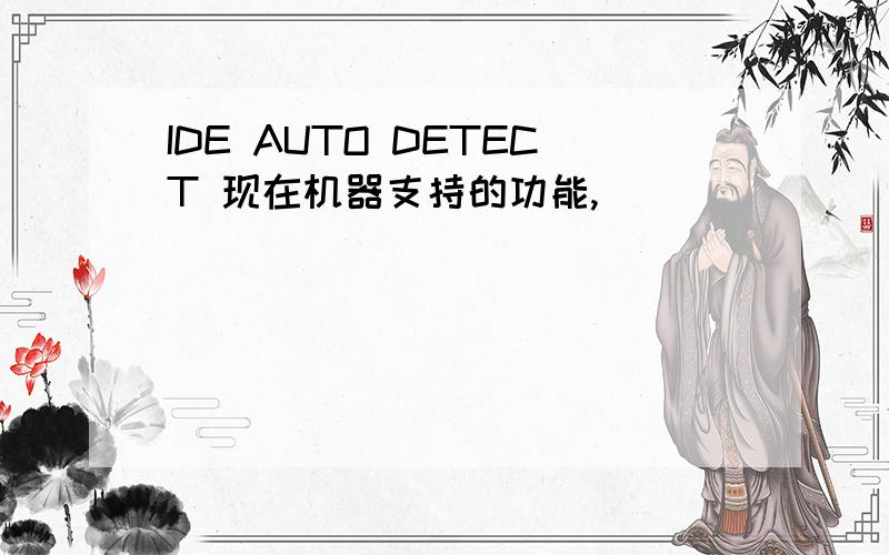 IDE AUTO DETECT 现在机器支持的功能,