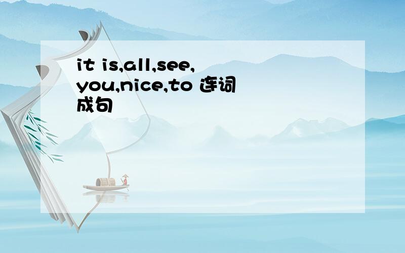 it is,all,see,you,nice,to 连词成句