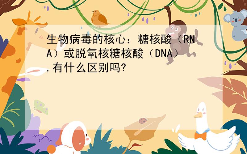 生物病毒的核心：糖核酸（RNA）或脱氧核糖核酸（DNA）,有什么区别吗?