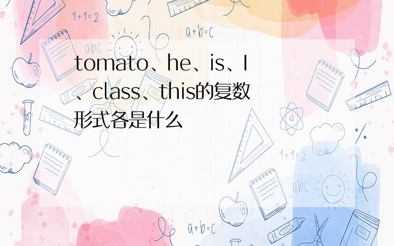 tomato、he、is、I、class、this的复数形式各是什么