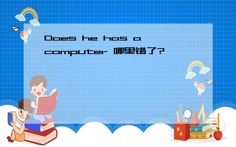 Does he has a computer 哪里错了?