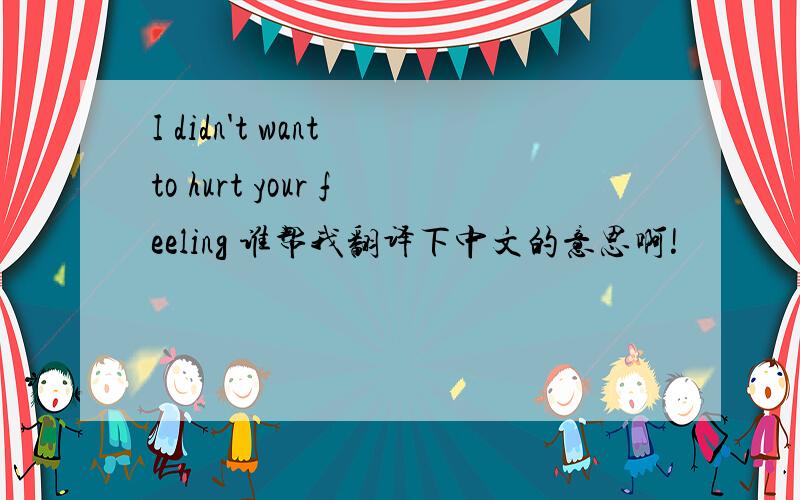 I didn't want to hurt your feeling 谁帮我翻译下中文的意思啊!