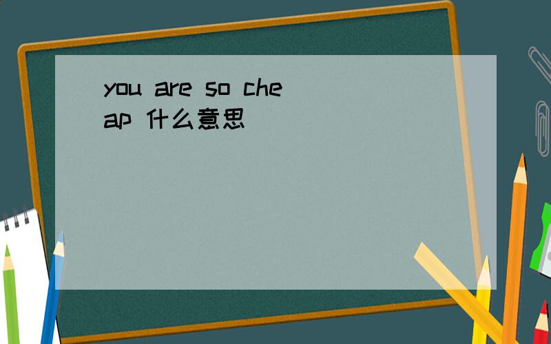 you are so cheap 什么意思