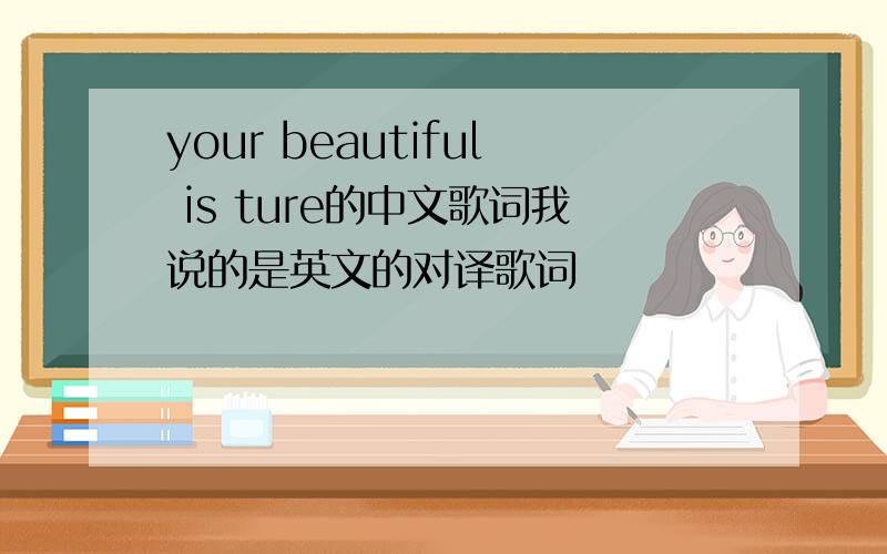 your beautiful is ture的中文歌词我说的是英文的对译歌词