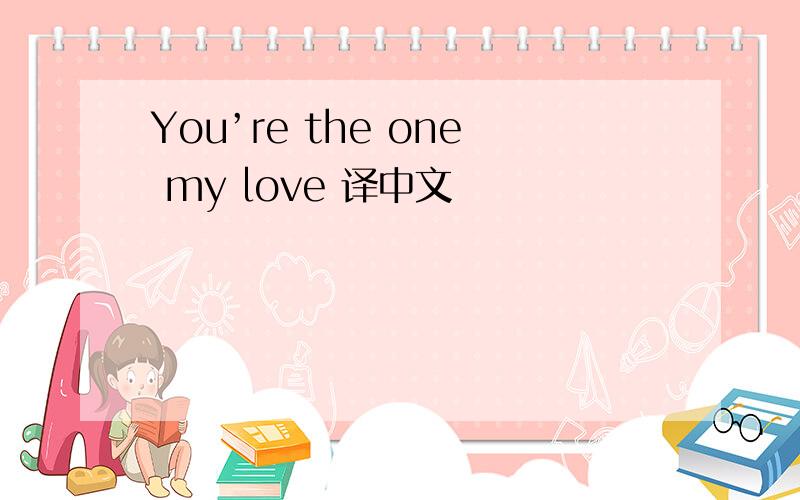 You’re the one my love 译中文