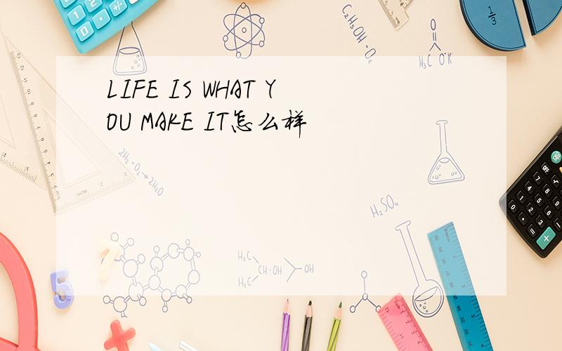 LIFE IS WHAT YOU MAKE IT怎么样