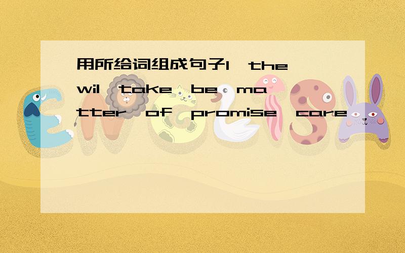 用所给词组成句子I,the,wil,take,be,matter,of,promise,care