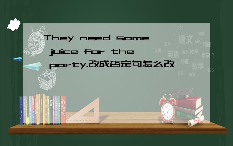 They need some juice for the party.改成否定句怎么改