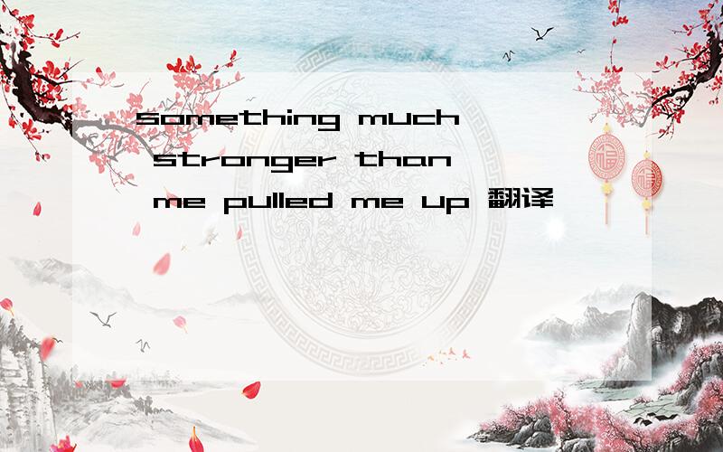 something much stronger than me pulled me up 翻译