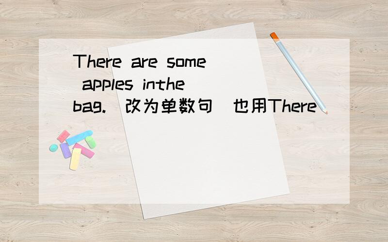 There are some apples inthe bag.（改为单数句）也用There