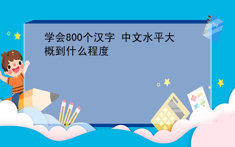 学会800个汉字 中文水平大概到什么程度