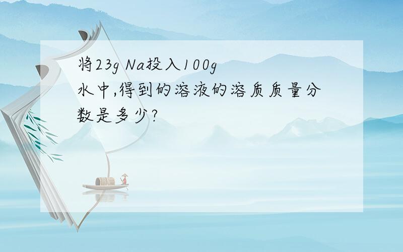 将23g Na投入100g 水中,得到的溶液的溶质质量分数是多少?