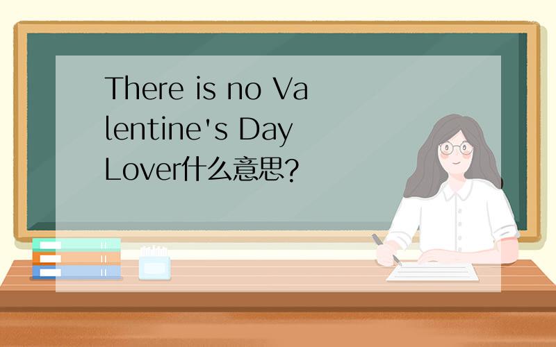 There is no Valentine's Day Lover什么意思?
