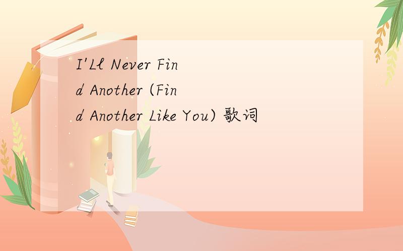 I'Ll Never Find Another (Find Another Like You) 歌词