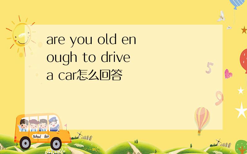 are you old enough to drive a car怎么回答