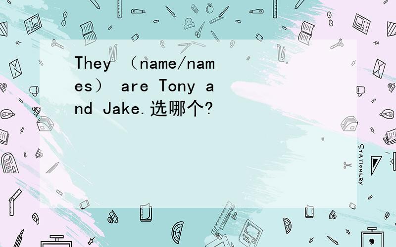They （name/names） are Tony and Jake.选哪个?
