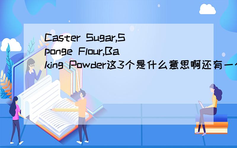Caster Sugar,Sponge Flour,Baking Powder这3个是什么意思啊还有一个Bakers Flour