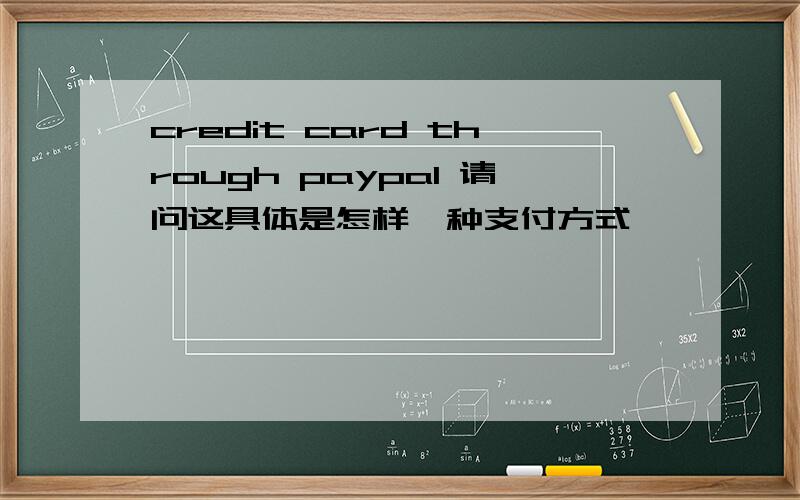 credit card through paypal 请问这具体是怎样一种支付方式