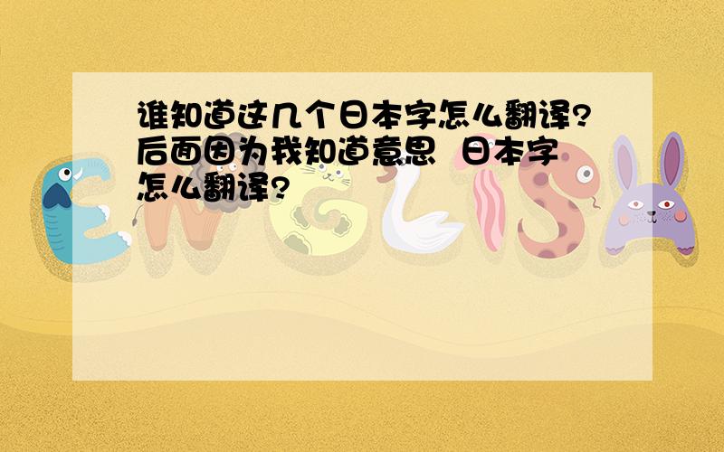 谁知道这几个日本字怎么翻译?后面因为我知道意思  日本字怎么翻译?