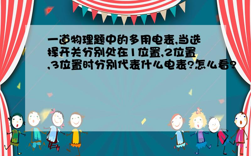 一道物理题中的多用电表,当选择开关分别处在1位置,2位置,3位置时分别代表什么电表?怎么看?