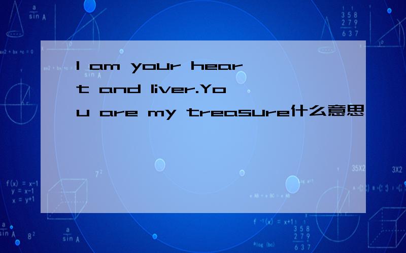 I am your heart and liver.You are my treasure什么意思