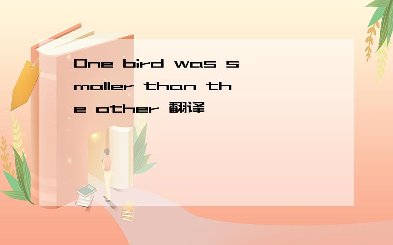 One bird was smaller than the other 翻译